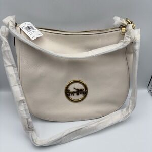 NWT! Coach F31400 Leather Elle Hobo in Chalk/Old Brass Carriage Logo MSRP $395‎